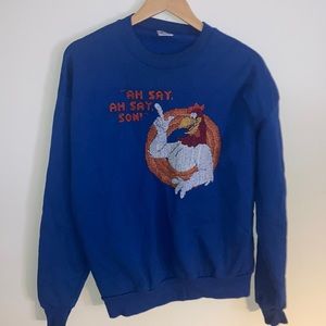 🧵🪡Foghorn Leghorn Vintage Size XL Men’s Blue Sweatshirt - Looney Tunes 🧶🍂